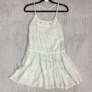 American Eagle Summer Dress Size 2 Country Cottage Straps Eyelet Lace Flare